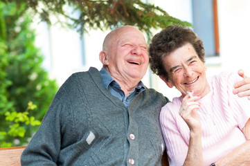 Obraz premium Happy old couple