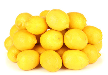 Ripe lemons isolated on white