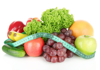 Fresh vegetables isolated on white