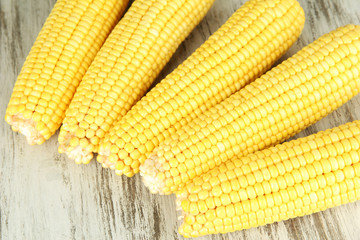 Crude corns on wooden table