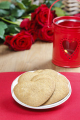 Obraz na płótnie Canvas Gingerbread cookies in heart shape