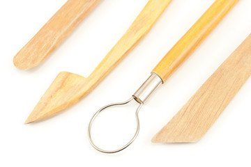 Art and craft sculpting tools isolated on white