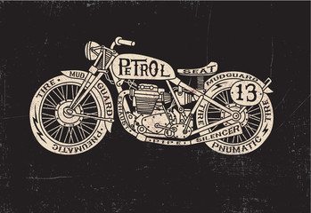 Text Filled Vintage Motorcycle © Michael Hinkle