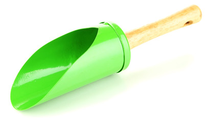 Small gardening shovel isolated on white