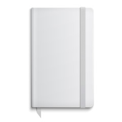 Blank copybook template with elastic band.