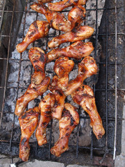 Chicken drumstick well-done roasted