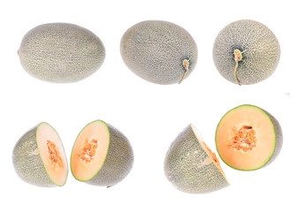 Hami melon on white background