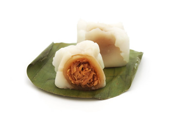 steamed flour with sweet coconut filling  - Thai dessert