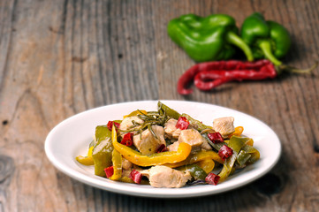 pollo peperoni e peperoncino