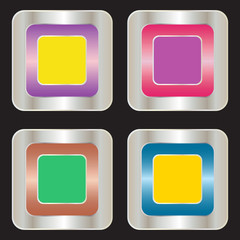 blank silver badge, vector format