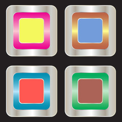 blank silver badge, vector format