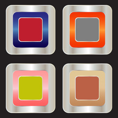 blank silver badge, vector format