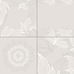 Set of four seamless floral background patterns