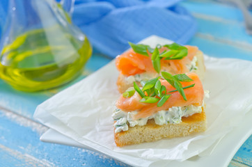 canape with salmon