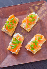 canape with salmon