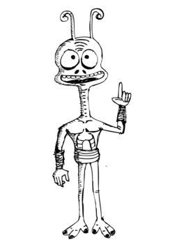 Cartoon cute monsters alien character