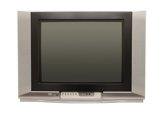 Stereo television blank screen on white background.