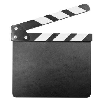 Clapper board isolated with clipping path included