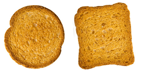 Traditional French toast - continental breakfast, isolated over