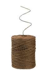 Ball of string with spiral thread, isolated over white