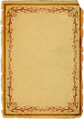 old paper with floral frame
