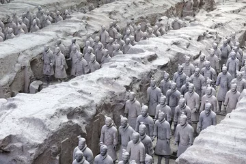 Wandcirkels aluminium Chinese terracotta army - Xian © lapas77