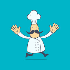 chef in various poses for use in advertising, presentations,