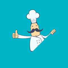 Naklejka premium chef in various poses for use in advertising, presentations,