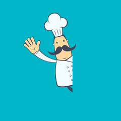 chef in various poses for use in advertising, presentations,