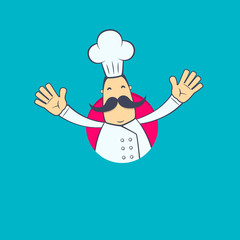chef in various poses for use in advertising, presentations,