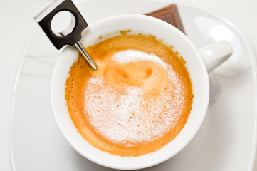 enjoying a delicious coffee cup in the morning