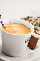 coffee cup and chocolate