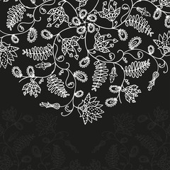 Vector chalkboard  floral pattern