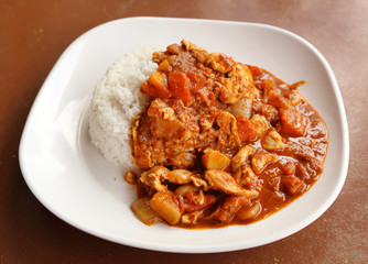 spicy chicken curry and rice