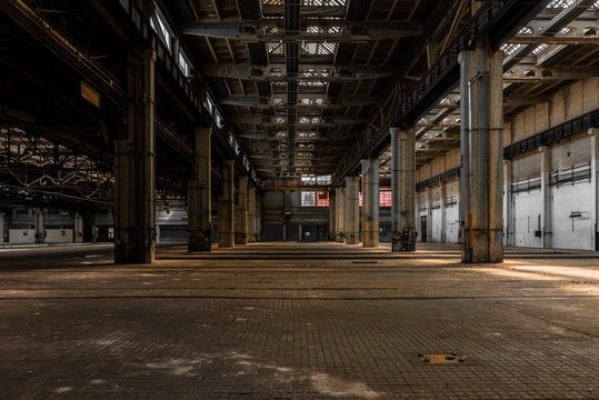 Industrial interior of an old factory