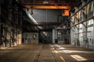 Fototapeta Industrial interior of an old factory obraz