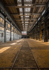 Industrial interior of an old factory
