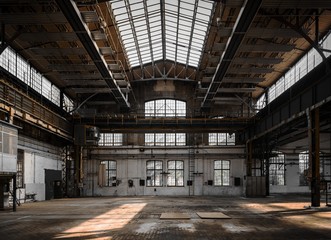 Fototapeta Industrial interior of an old factory obraz