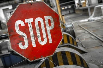 Rusty old STOP sign