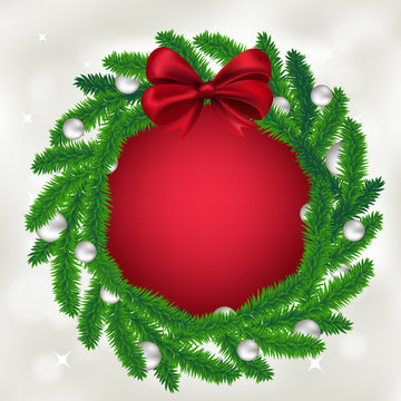 Christmas wreath.  Vector illustration