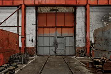 Fototapeta na wymiar Industrial door of a factory