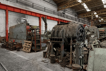 Industrial machines in a factory