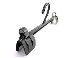 Black hanger on white background