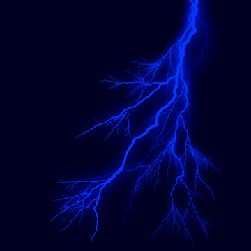 lightning silhouette blue background blue sky at night
