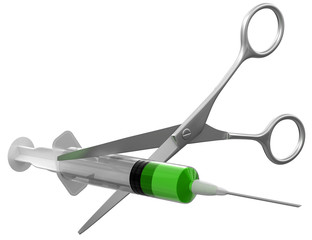 Obraz premium Scissors and Syringe (clipping path included)
