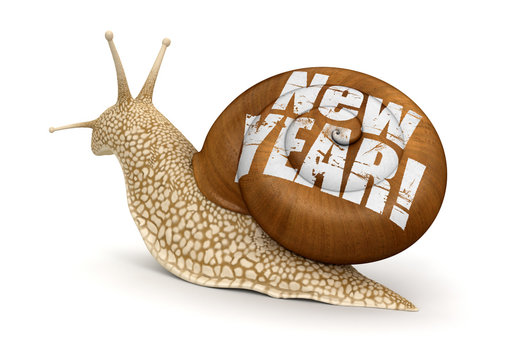 Snail New Year (clipping path included)