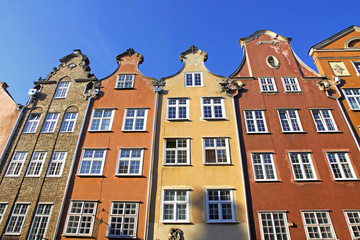 Fototapeta na wymiar Colourful old buildings in City of Gdansk, Poland