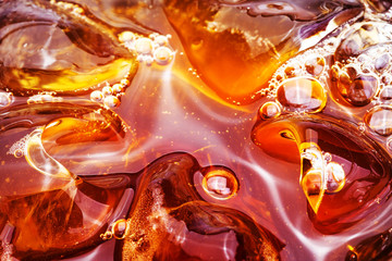 close up cold soft drink and ice