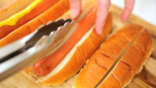 Hot Dog Takeaway Food Topped Yellow Mustard
