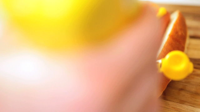 Hot Dog Takeaway Food Topped Yellow Mustard